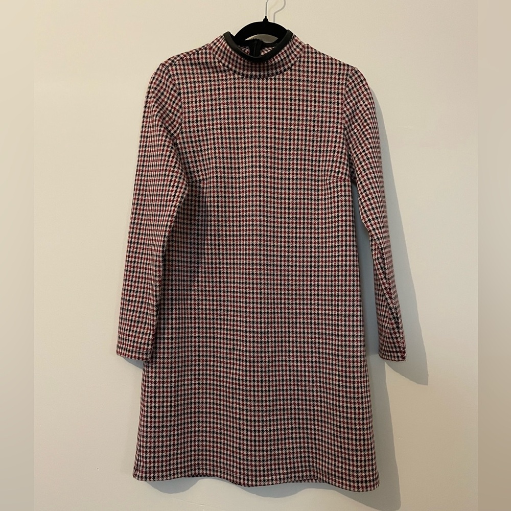 Red and Black Houndstooth Dress